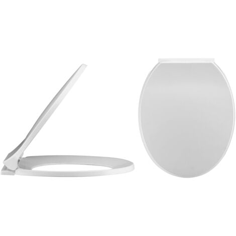 Nuie Round Thermoplastic Bottom Fixing Toilet Seat with Soft Close Hinges - White