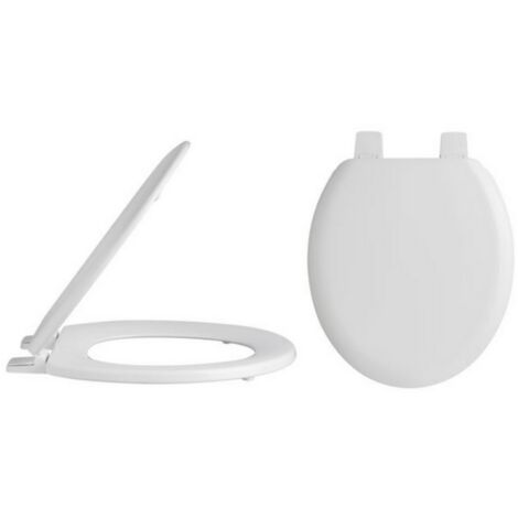 Nuie Traditional Wooden Toilet Seat with Plastic Hinges - White (1/3)