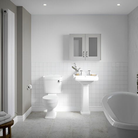 Nuie Legend Close Coupled Toilet Lever Cistern - Standard Seat