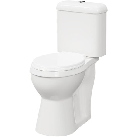 Nuie Comfort Height Close Coupled Toilet with Push Button Cistern - Soft Close Seat (1/5)