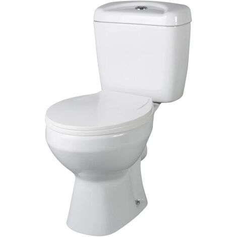 Nuie Melbourne Close Coupled Toilet with Push Button Cistern - Standard Seat