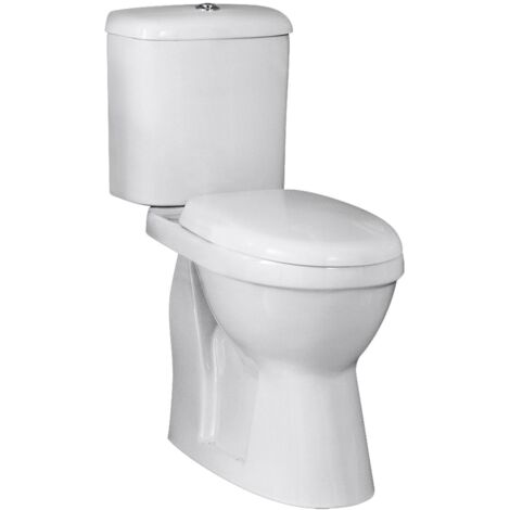 Nuie Ivo Comfort Close Coupled Toilet Push Button Cistern - Standard Seat