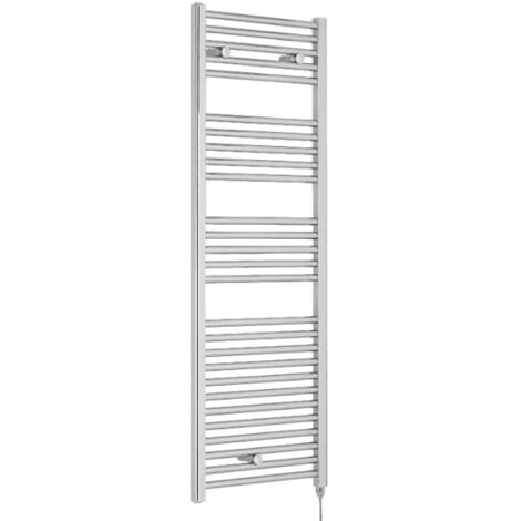 Nuie 1375mm x 480mm Chrome Electric Round Ladder Rail - MTY152 (1/4)