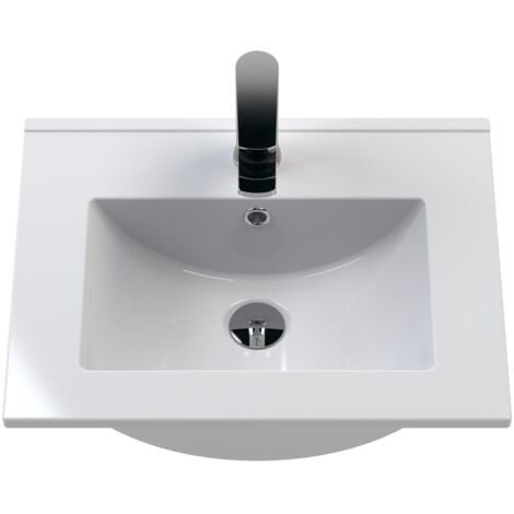 Nuie Athena Wall Hung 1-Drawer Vanity Unit with Basin-2 500mm Wide - Gloss White