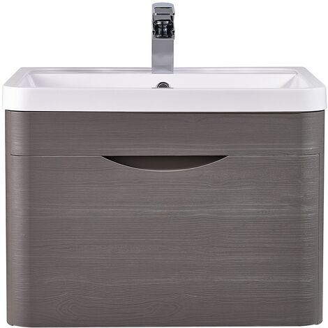 Nuie Eclipse Wall Hung Vanity Unit with Basin-1 600mm Wide - Midnight Grey
