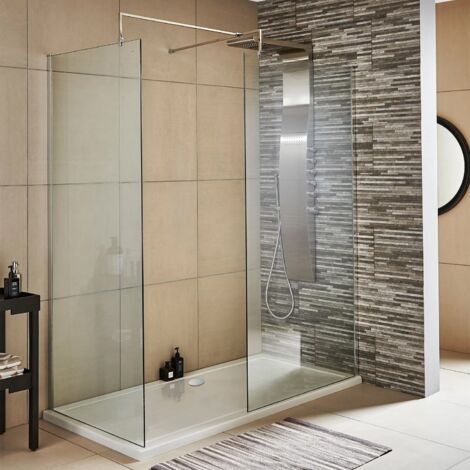 Nuie Walk-In Shower Enclosure 1600mm x 800mm (1000mm+800mm Glass) with Tray (1/4)
