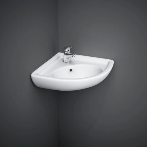 RAK Compact Corner Cloakroom Basin 440mm Wide - 1 Tap Hole