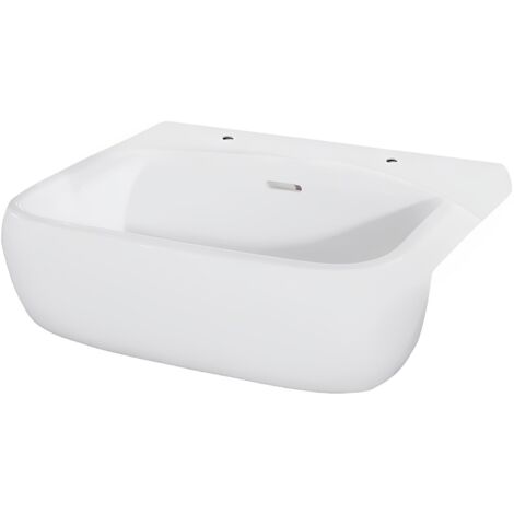 RAK Metropolitan 520mm Semi Recessed Basin with 2 Tap Holes - MP2201AWHA (1/2)