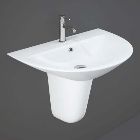 RAK Morning Basin and Semi Pedestal 650mm W - 1 Tap Hole (1/3)