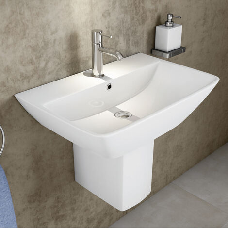 RAK Summit Basin and Semi Pedestal 500mm Wide - 1 Tap Hole (1/4)