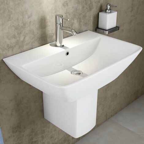 RAK Summit Basin and Semi Pedestal 600mm Wide - 1 Tap Hole