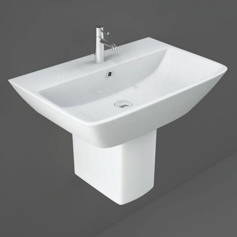 RAK Summit Basin and Semi Pedestal 600mm Wide - 1 Tap Hole