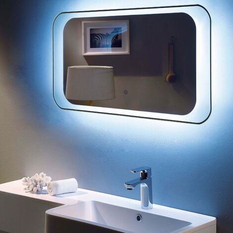 RAK Harmony LED Mirrors with Switch and Demister Pad 600mm H x 800mm W