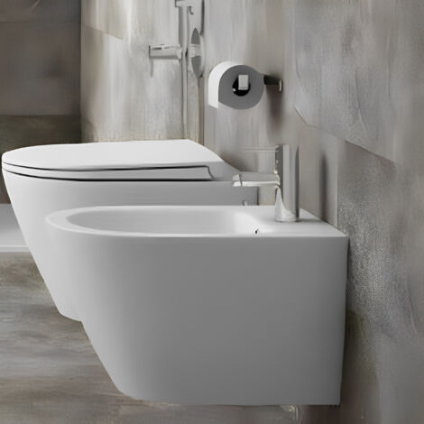 RAK Resort Wall Hung Bidet with Hidden Fixations 520mm Projection - Alpine White