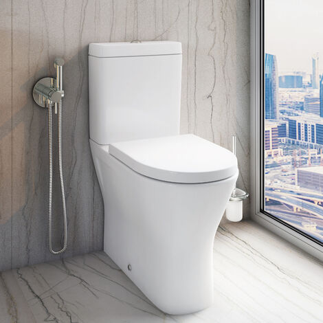 RAK Resort Mini Rimless Close Coupled Back to Wall Toilet Pack - Soft Close Seat