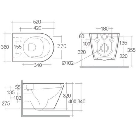RAK Resort Rimless Wall Hung Toilet - Soft Close Seat