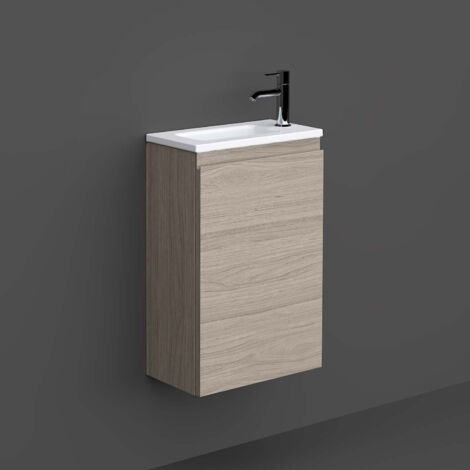 RAK Joy Wall Hung Vanity Unit with Basin 400mm Wide - Grey Elm (1/5)