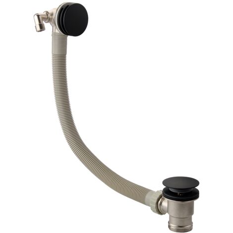 RAK Round Freeflow Overflow Bath Filler with Click Clack Waste - Black