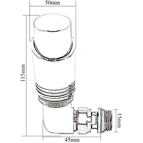 Reina Modal TRV Corner Radiator Valve and Lockshield Black