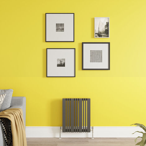 Reina Bonera Designer Horizontal Radiator 550mm H x 456mm W Anthracite
