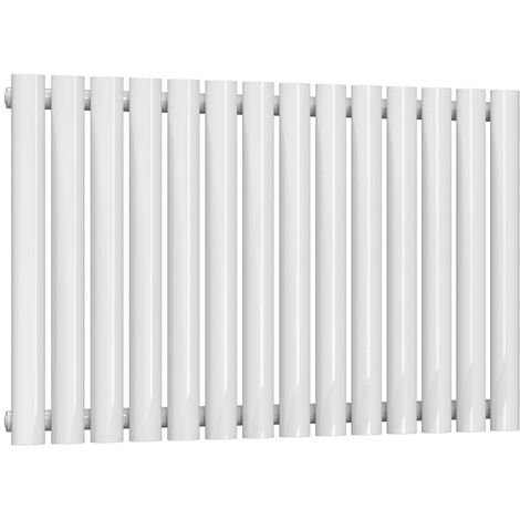 Reina Neva Single Designer Horizontal Radiator 550mm H x 826mm W White