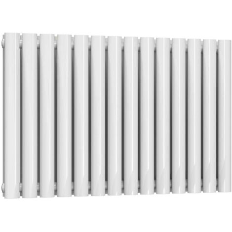 Reina Neva Double Designer Horizontal Radiator 550mm H x 826mm W White (1/5)