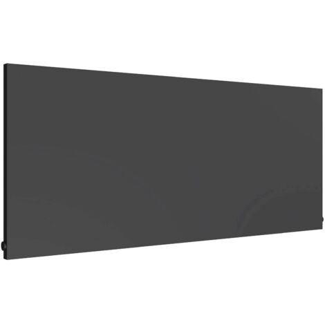 Reina Slimline Horizontal Designer Radiator 600mm H x 1400mm W Textured Matt Anthracite (1/4)