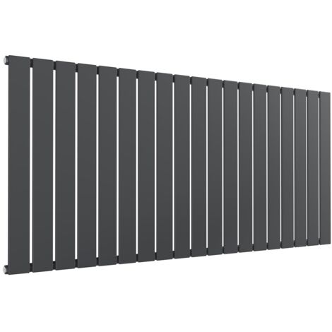 Reina Flat Single Designer Horizontal Radiator 600mm H x 1402mm Anthracite (1/5)
