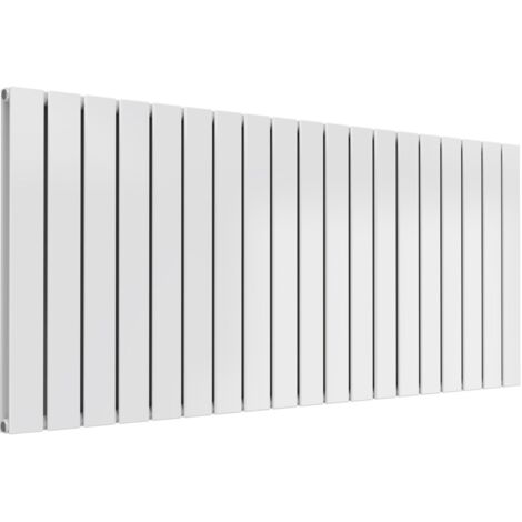 Reina Flat Double Designer Horizontal Radiator 600mm H x 1402mm White (1/5)