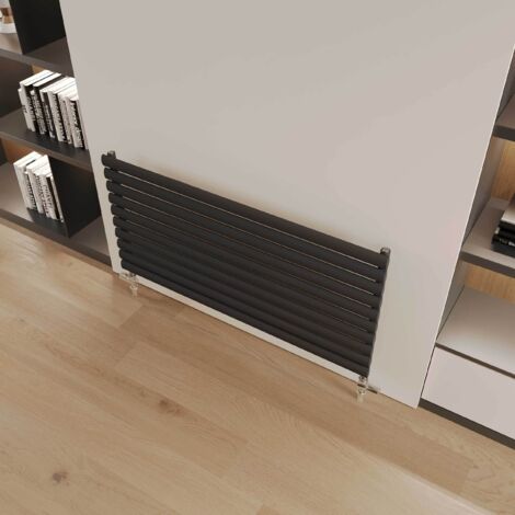 Reina Nevah Single Designer Horizontal Radiator 295mm H x 1000mm W Anthracite