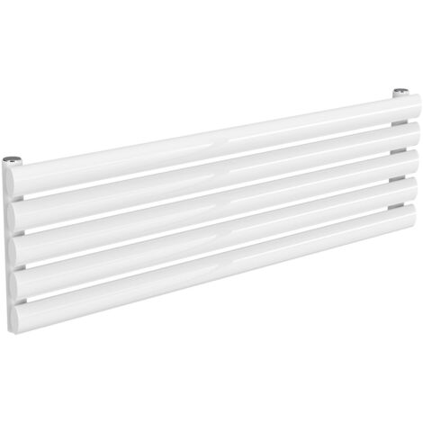 Reina Nevah Single Designer Horizontal Radiator 295mm H x 1000mm W White