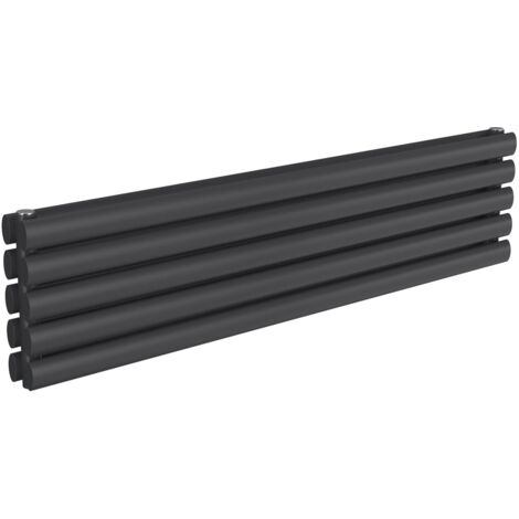 Reina Nevah Double Designer Horizontal Radiator 295mm H x 1200mm W Anthracite (1/4)