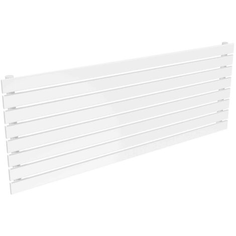 Reina Rione Single Designer Horizontal Radiator 550mm H x 1400mm W White (1/5)
