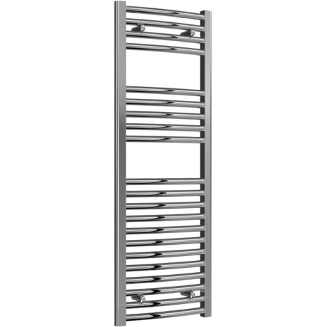 Reina Diva Curved Heated Towel Rail 1200mm H x 400mm W Chrome (1/5)