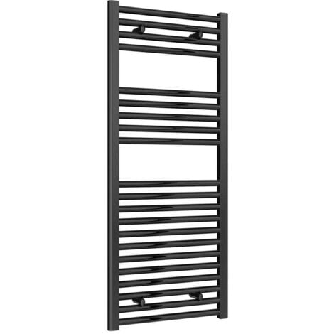 Reina Diva Flat Heated Towel Rail 1200mm H x 500mm W Matt Black