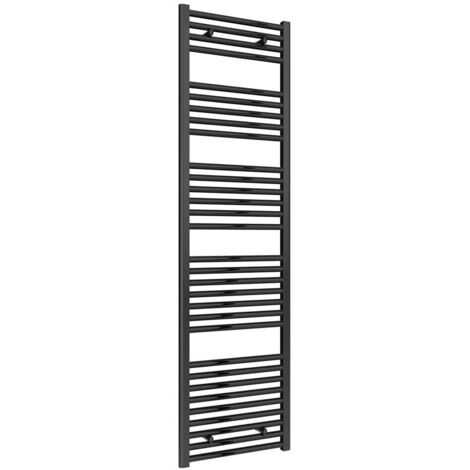 Reina Diva Flat Heated Towel Rail 1800mm H x 500mm W Matt Black (1/3)