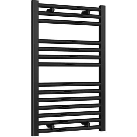 Reina Diva Flat Heated Towel Rail 800mm H x 500mm W Matt Black