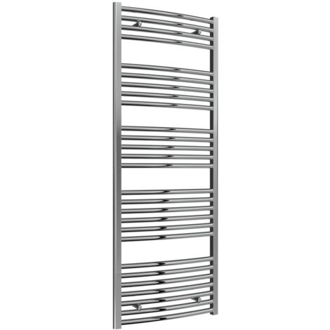 Reina Diva Curved Heated Towel Rail 1600mm H x 600mm W Chrome (1/3)