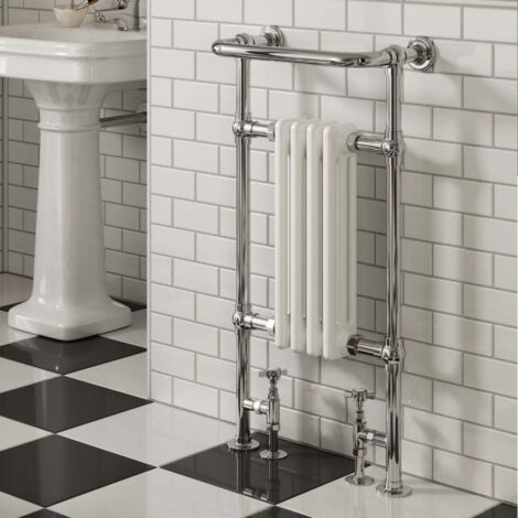 Reina Alicia Radiator Heated Towel Rail 952mm H x 479mm W White/Chrome (1/5)
