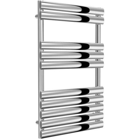 Reina Helin Designer Heated Towel Rail 826mm H x 500mm W Polished Stainless Steel (1/4)