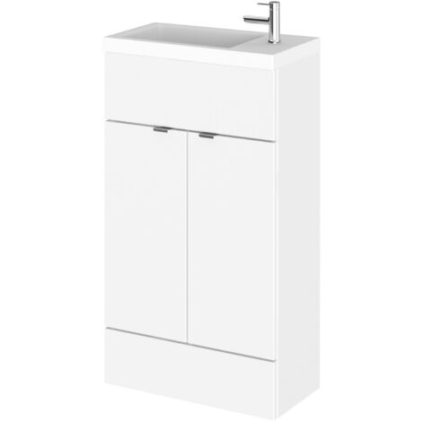Hudson Reed Fusion Compact Vanity Unit with Basin 500mm Wide - Gloss White (1/6)