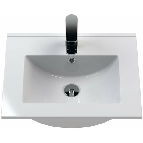 Nuie Athena Floor Standing 2-Door Vanity Unit with Basin-2 500mm Wide - Charcoal Black