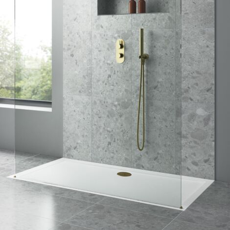 Nuie Pearlstone White Rectangular Shower Tray 1300mm x 800mm