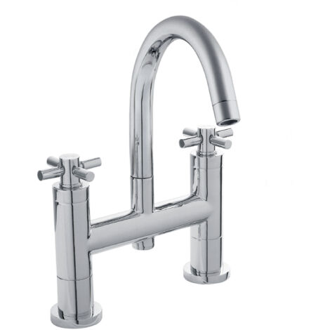Hudson Reed Tec Crosshead Bath Filler Tap Pillar Mounted - Chrome