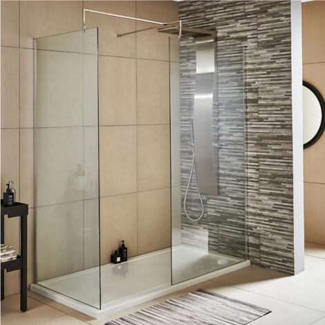 Nuie Walk-In Shower Enclosure 1200mm x 900mm (700mm+900mm Glass) with Tray (1/4)