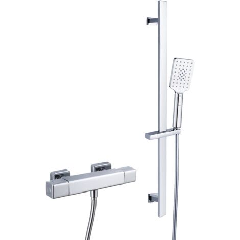 RAK Square Cool Touch Thermostatic Shower Valve with Slide Rail Kit - RAKSHW6013 (1/2)