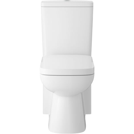 Hudson Reed Arlo Compact Close Coupled Toilet with Push Button Cistern - Soft Close Seat (1/3)
