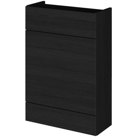 Hudson Reed Fusion Compact WC Unit 600mm Wide - Charcoal Black Woodgrain (1/4)