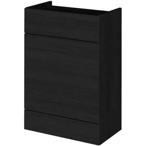 Hudson Reed Fusion WC Unit 600mm Wide - Charcoal Black Woodgrain (1/4)