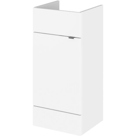 Hudson Reed Fusion Gloss White 400mm Floor Standing Single Door Storage Unit - OFF104 (1/4)